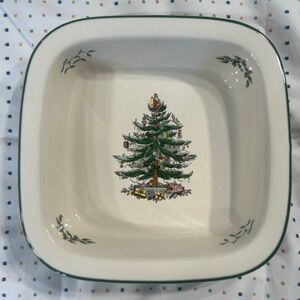 Spode Christmas Tree Square Serving Bowl 10”